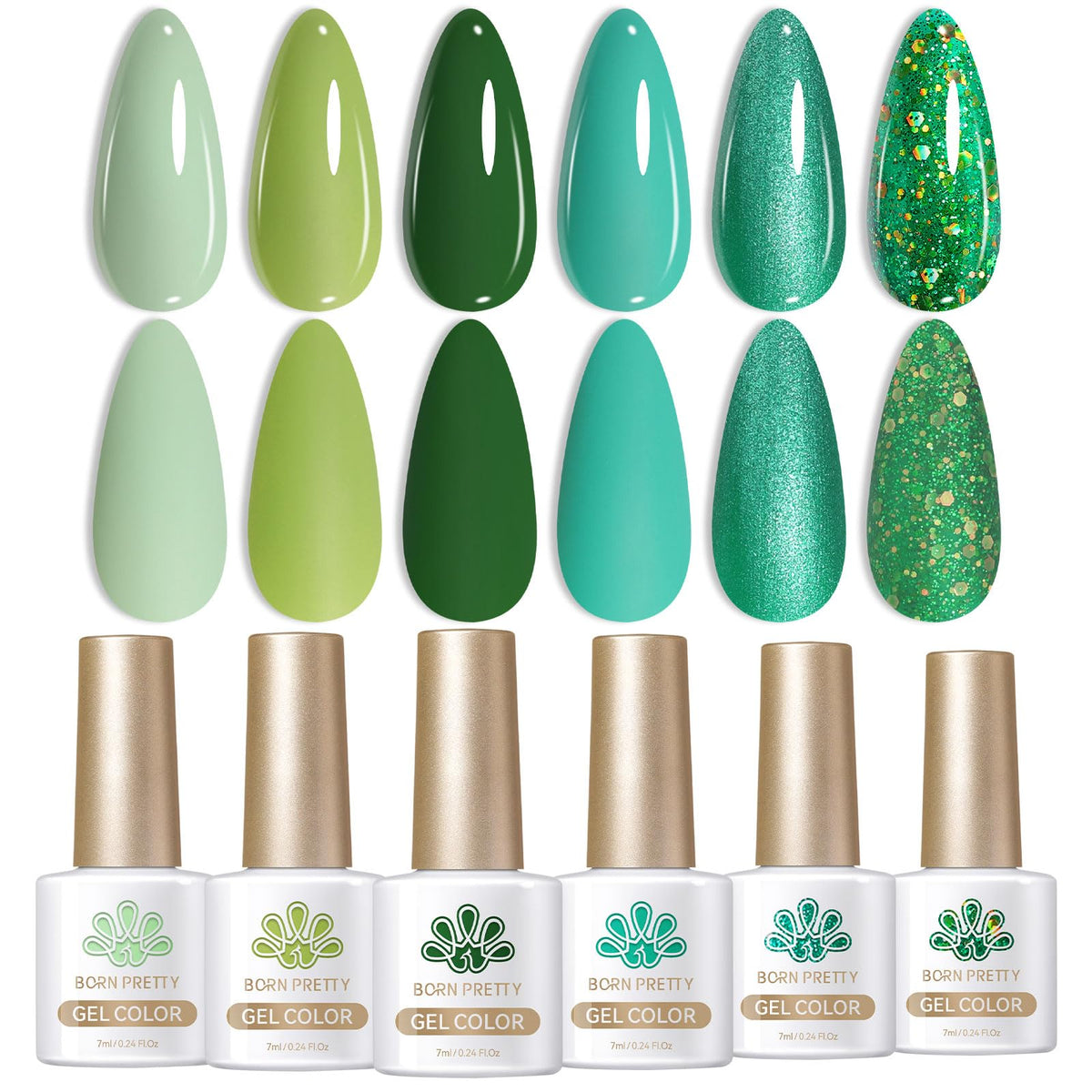 Born Pretty avocado green gel nail polish bottle for vibrant at-home manicures