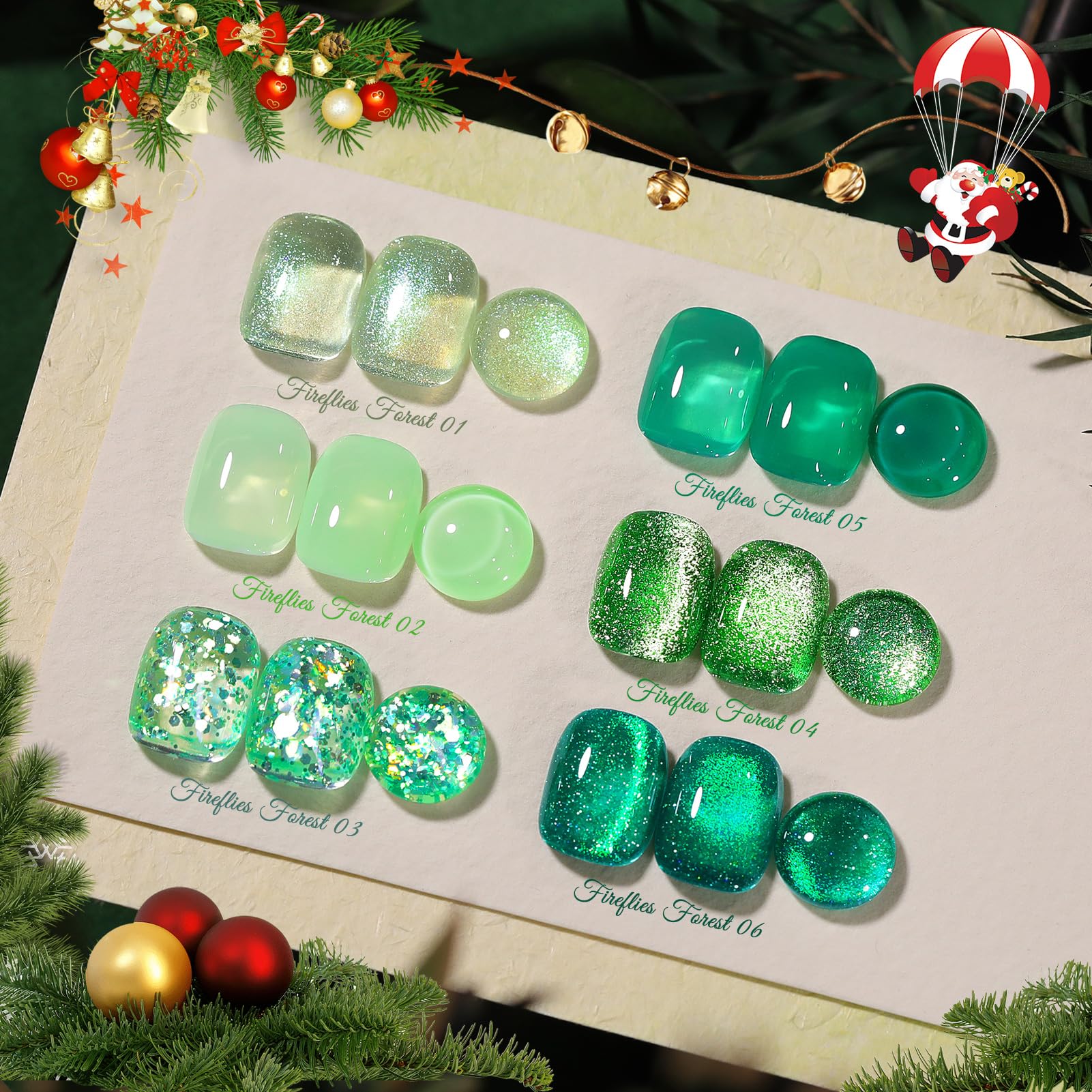 Born Pretty green jelly gel polish swatches show vibrant color.