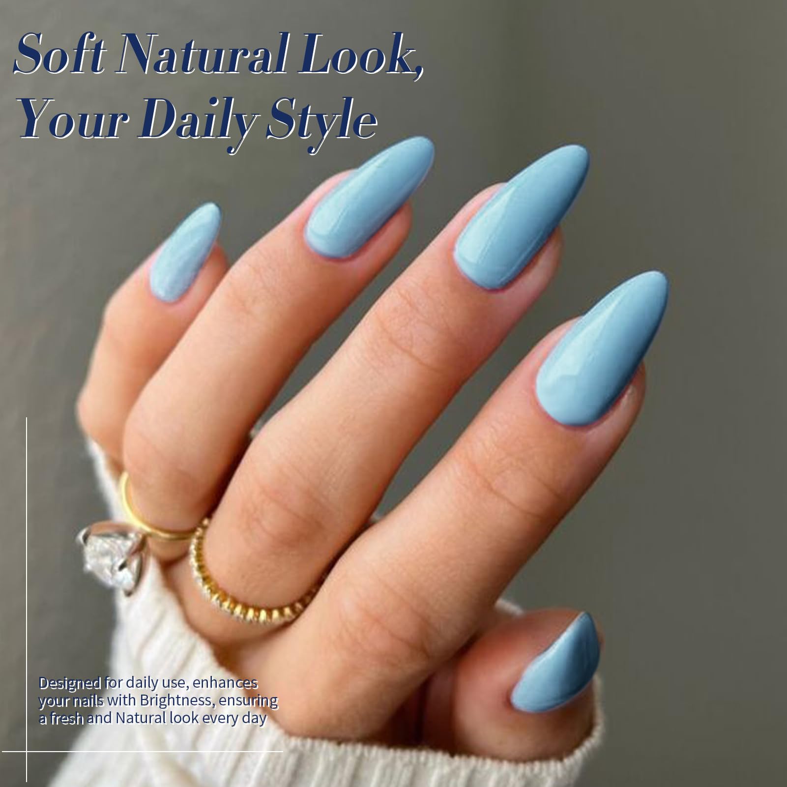 Born Pretty haze blue gel polish for subtle, romantic nail color.