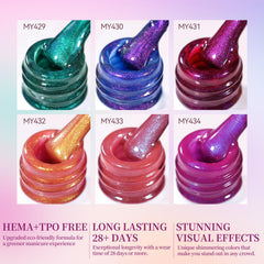 Born Pretty Glitter finish close up emphasizes long wear shine.