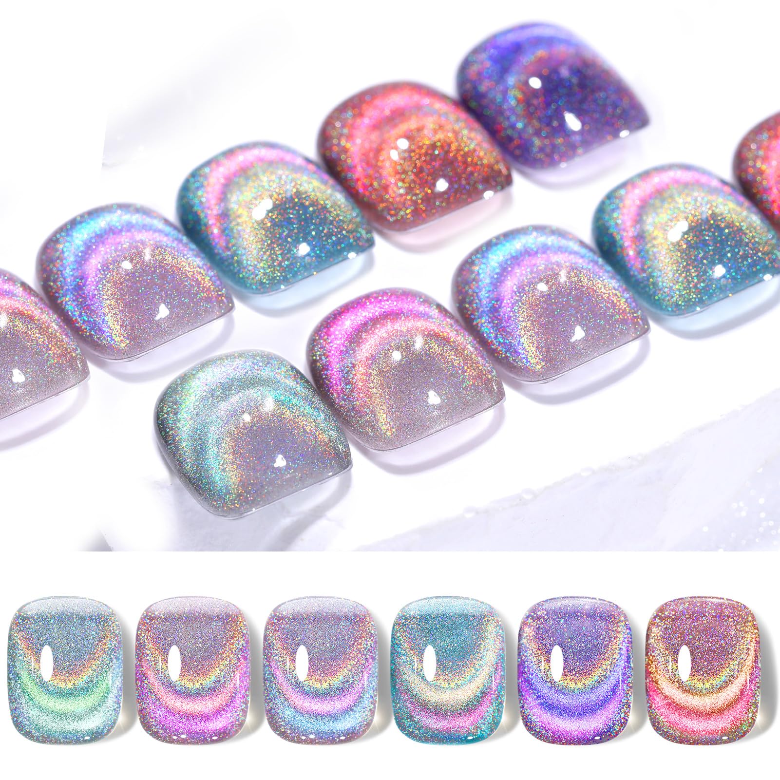 Born Pretty holographic glitter nail polish bottle displaying vibrant color and shimmer.