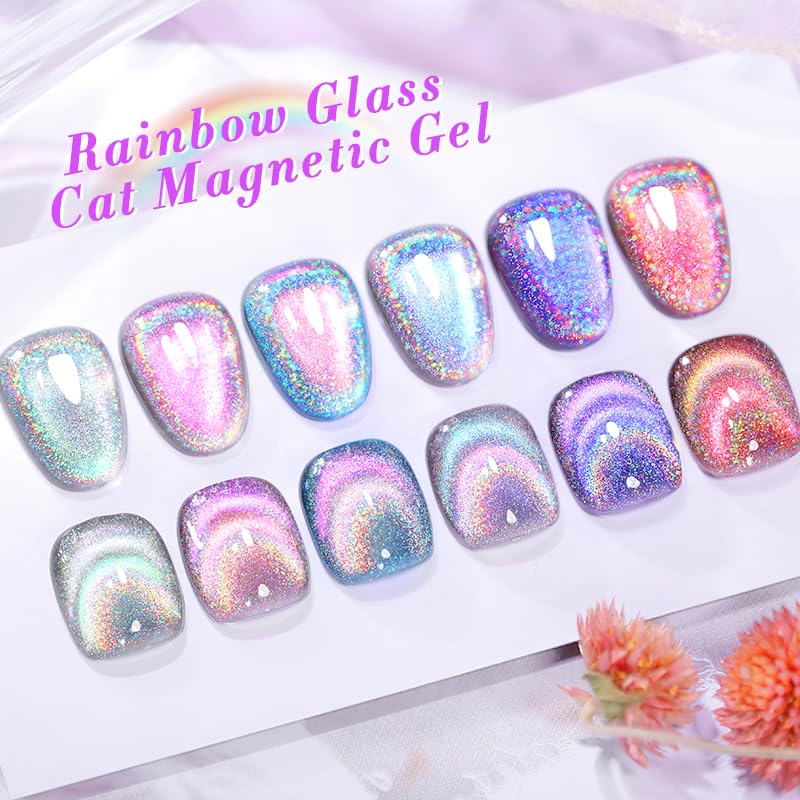 Born Pretty holographic glitter gel polish swatch on a manicure-ready surface.