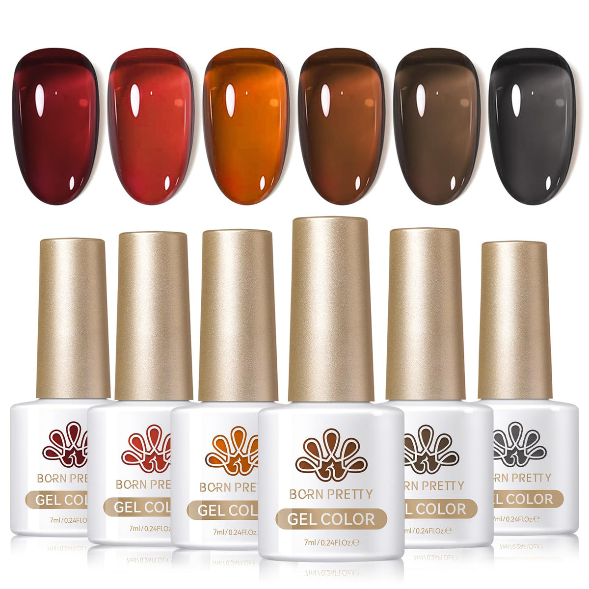 Born Pretty jelly gel amber crystal bottle shows shimmering finish for autumn nails