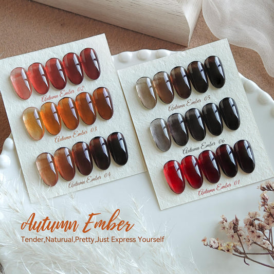 Born Pretty jelly gel brown bottle captures warm autumn tones