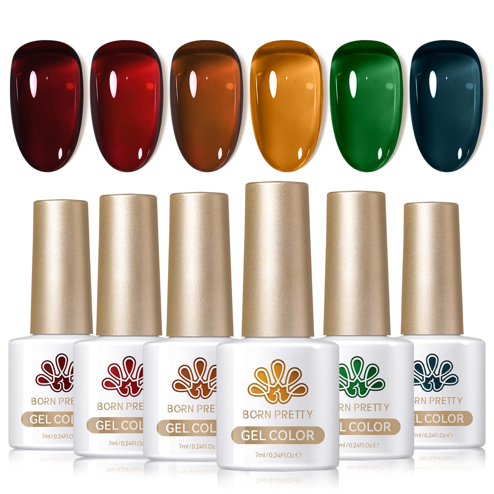 Born Pretty jelly gel nail polish brown for translucent manicure options.