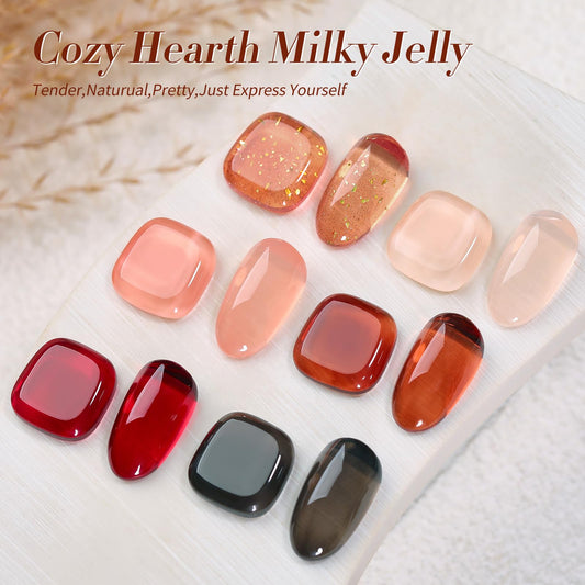 Born Pretty jelly gel nail polish set burgundy for deep, elegant nails
