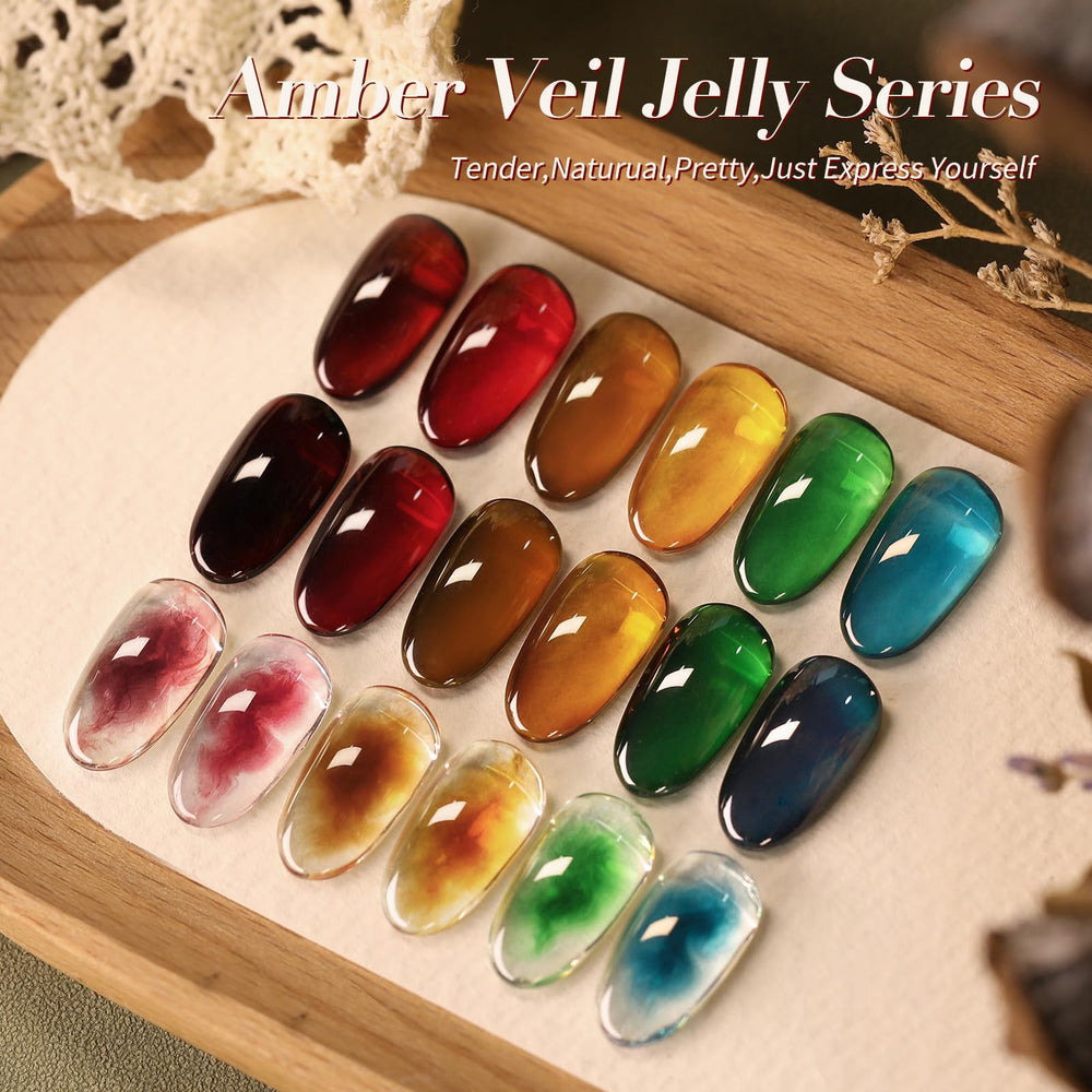 Born Pretty jelly gel nail polish orange for bright, summery accents.
