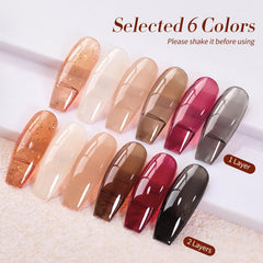 Born Pretty jelly gel nail polish set sheer milky nude for soft natural look