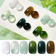 Born Pretty jelly green gel polish swatch shows vivid color and shine