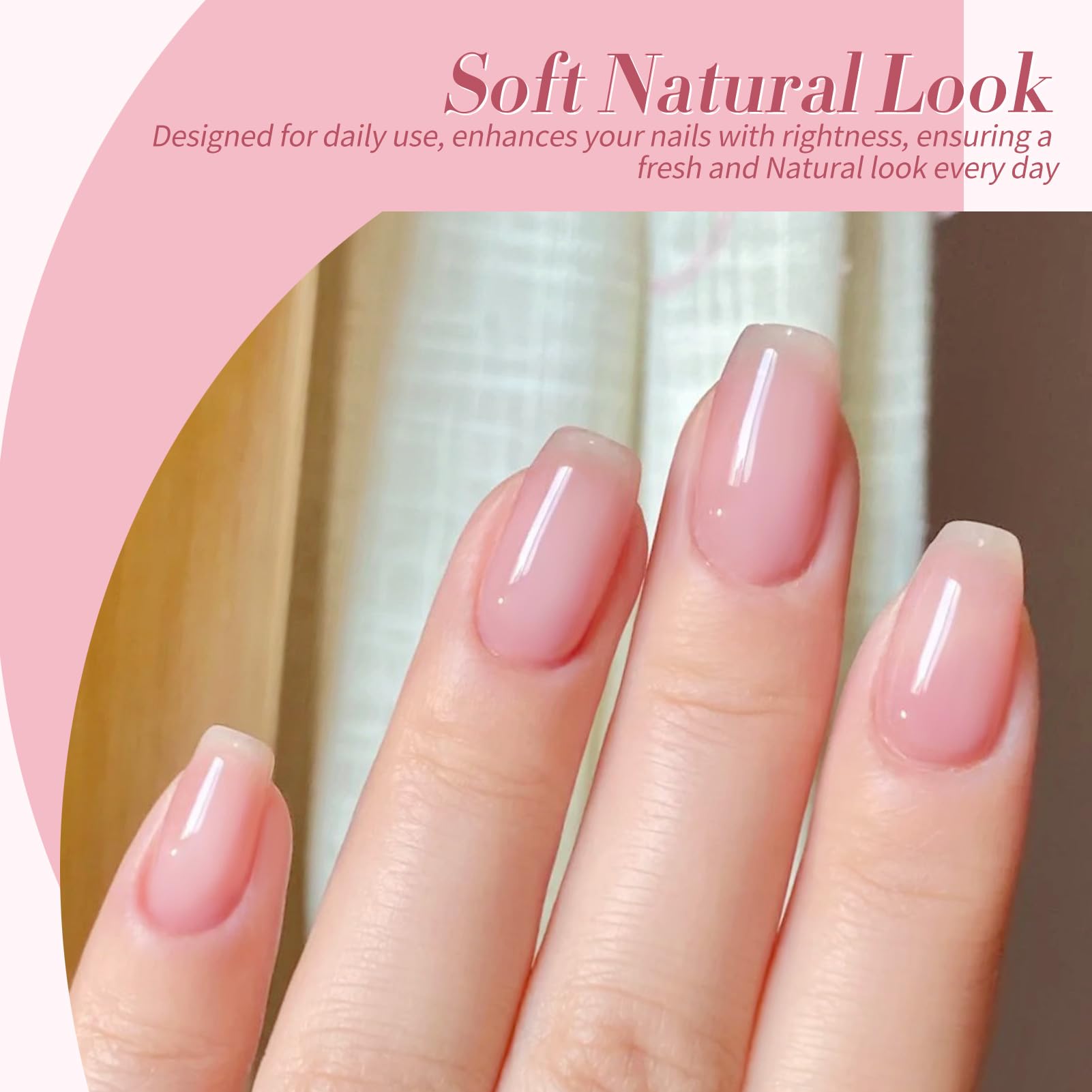 Born Pretty jelly pink gel polish in process of application steps