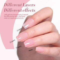Born Pretty jelly pink jelly polish palette of soft nude pink shades