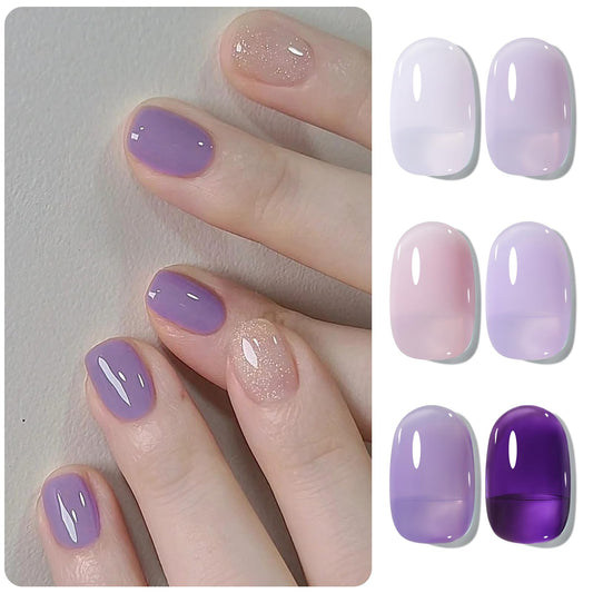 Born Pretty Jelly Purple Gel Nail Polish brush stroke showcasing color depth for rich look