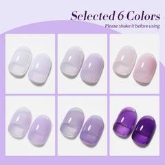 Born Pretty Jelly Purple Gel Nail Polish manicure application on nails for easy color payoff