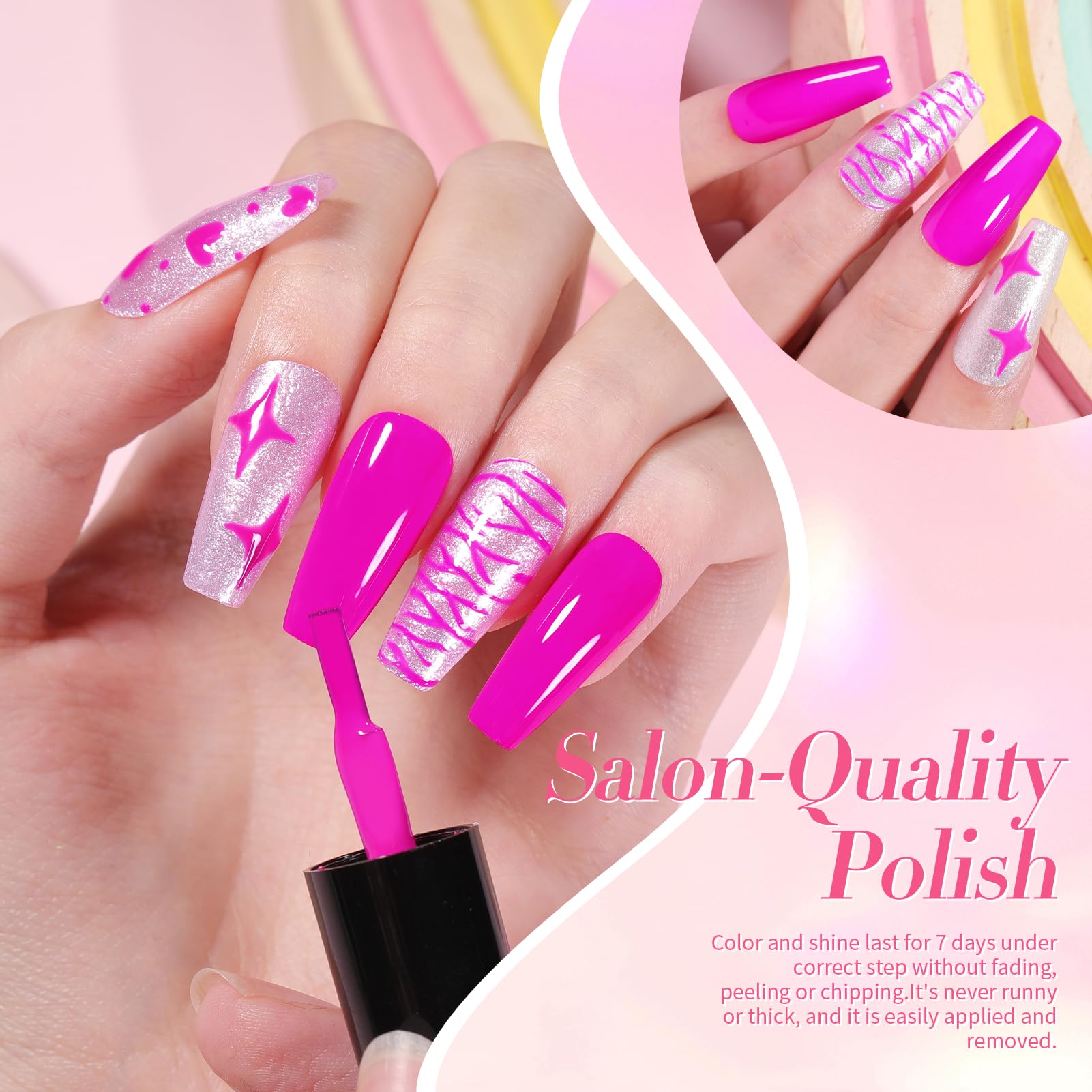 Born Pretty glitter colors add sparkle for party-ready designs.
