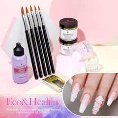Born Pretty nail tips and forms laid out for easy nail extension shaping.