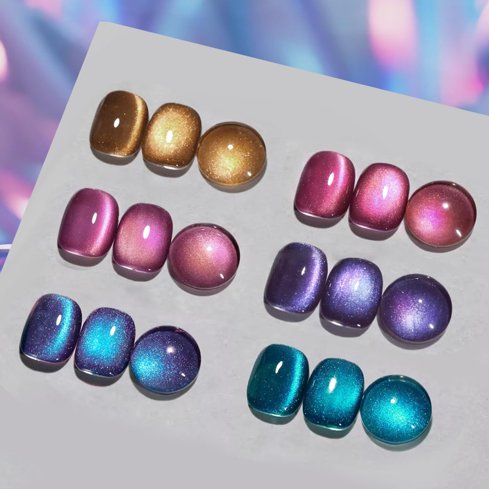 Born Pretty nails wearing cat-eye polish show versatile DIY manicure options
