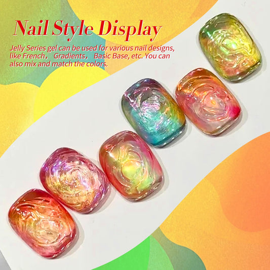 Born Pretty neon jelly gel nail polish swatch in blue shade for chic nails