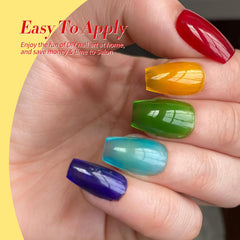 Born Pretty neon jelly gel nail polish swatch in yellow shade for sunny nails