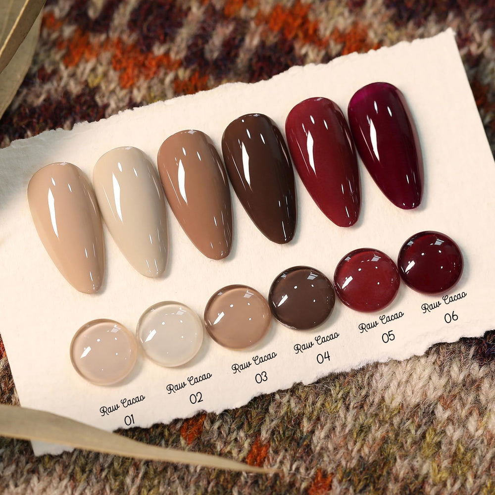 Born Pretty chocolate brown swatch from the nude gel set for sophisticated manicure