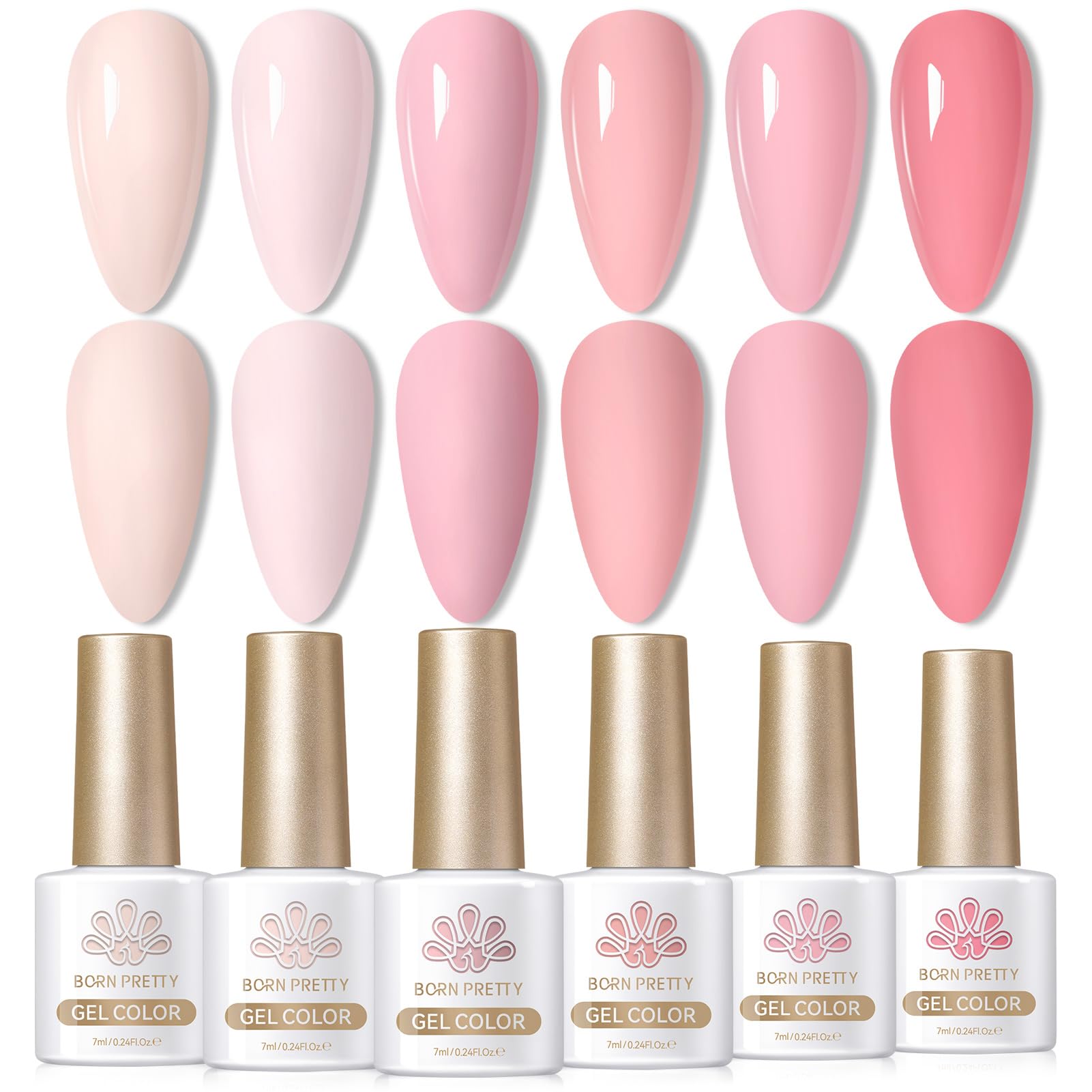 Born Pretty Nude Pink gel polish bottle close-up showing creamy texture for smooth application