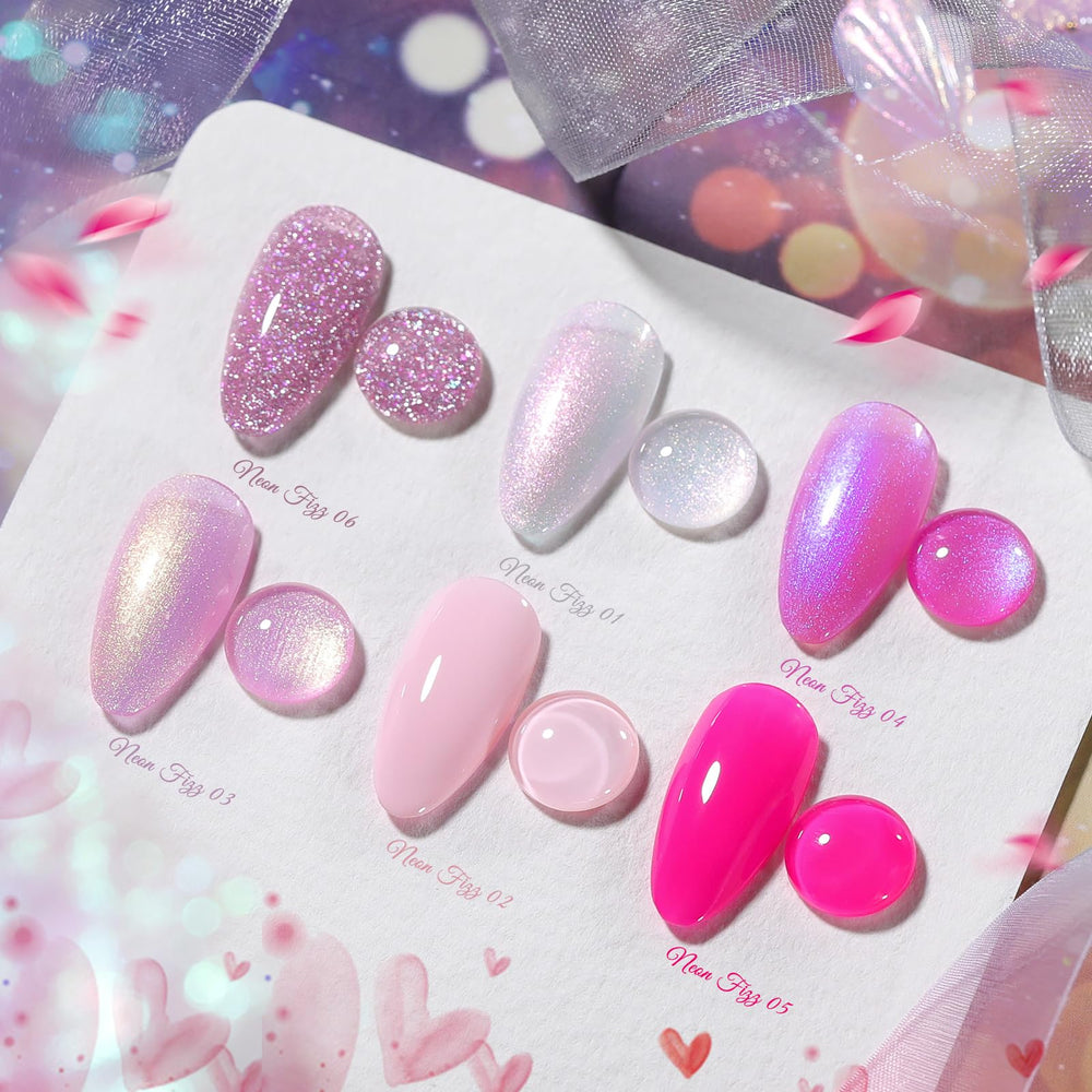 Born Pretty pink gel nail polish palette with light to hot pink shades for chic at-home manicures.