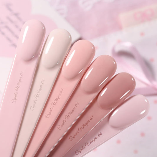 Born Pretty pink gel polish swatches showcase the color range from nude to pink.