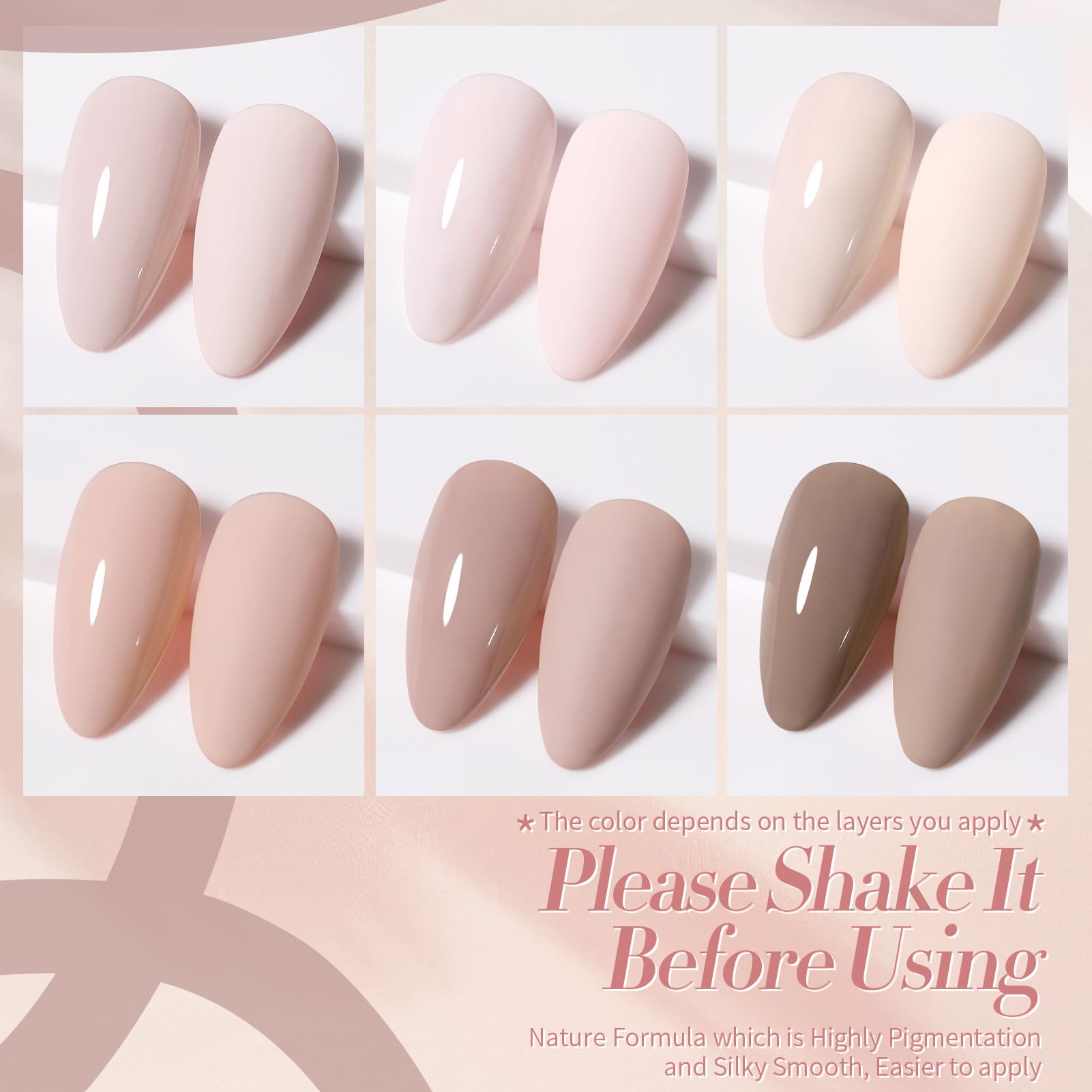 Born Pretty Pink Nude Gel Nail Polish healthy, low-odor formula for nails.