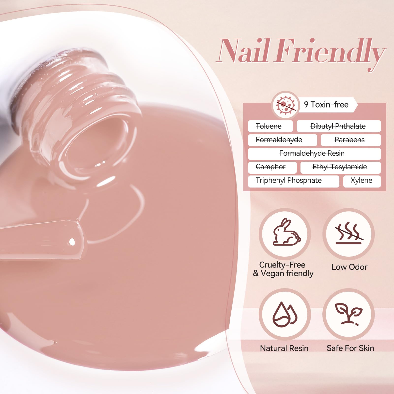 Born Pretty Pink Nude Gel Nail Polish suitable for salon or home manicure.