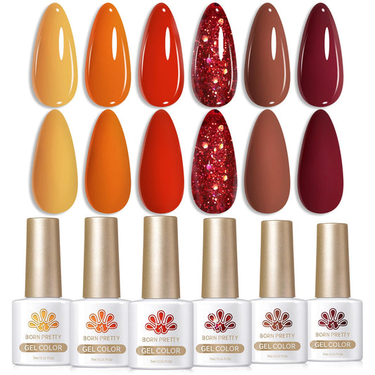Born Pretty pumpkin caramel gel polish for autumn nails with rich color depth