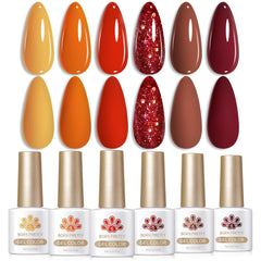 Born Pretty pumpkin caramel gel polish for autumn nails with rich color depth