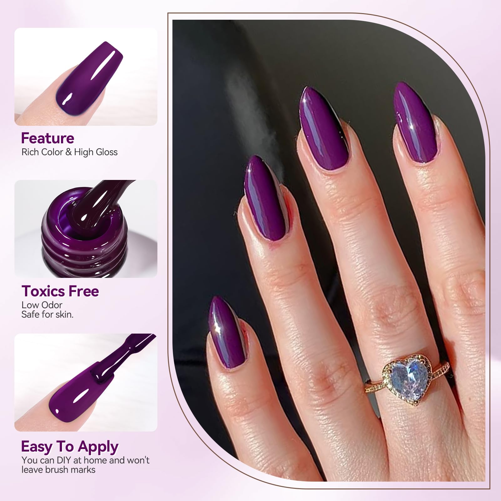 Born Pretty mauve satin gel polish for refined everyday looks