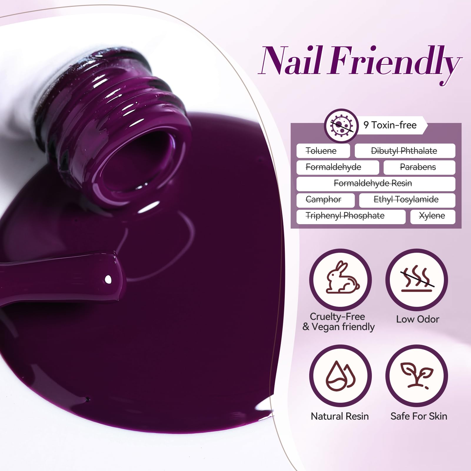 Born Pretty royal berry gel polish for bold statement nails