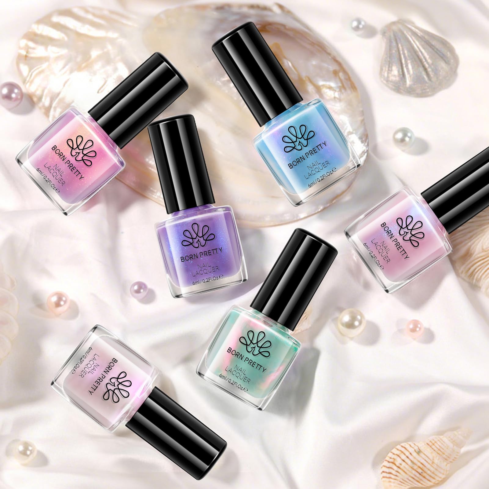 Born Pretty purple mermaid shade creates bold manicures with glitter accents
