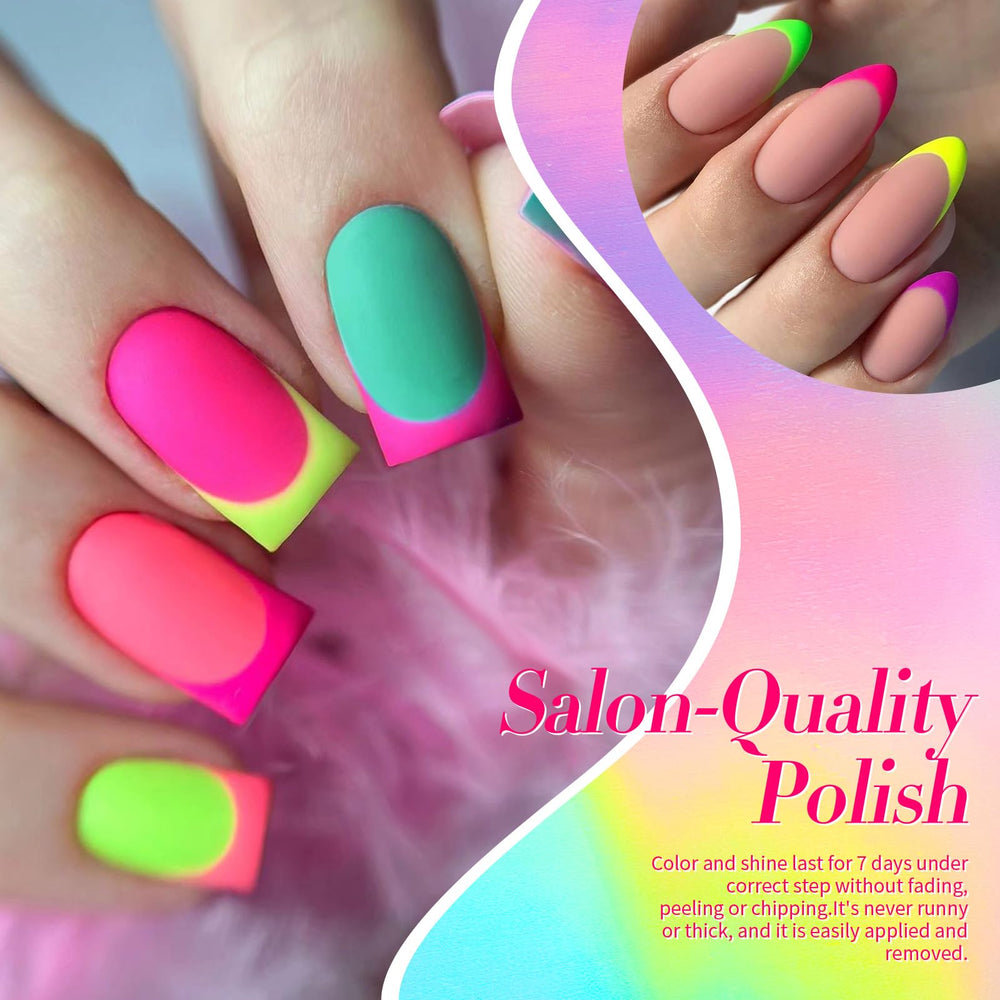 Born Pretty quick-dry neon nail lacquer ensures easy layering without lamp