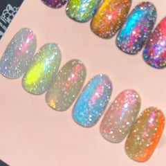 Born Pretty Reflective Cat Magnetic Gel Nail Polish Set offers holographic glitter for at-home salon shine.