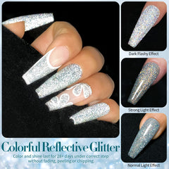 Born Pretty disco effect glitter under flashing light