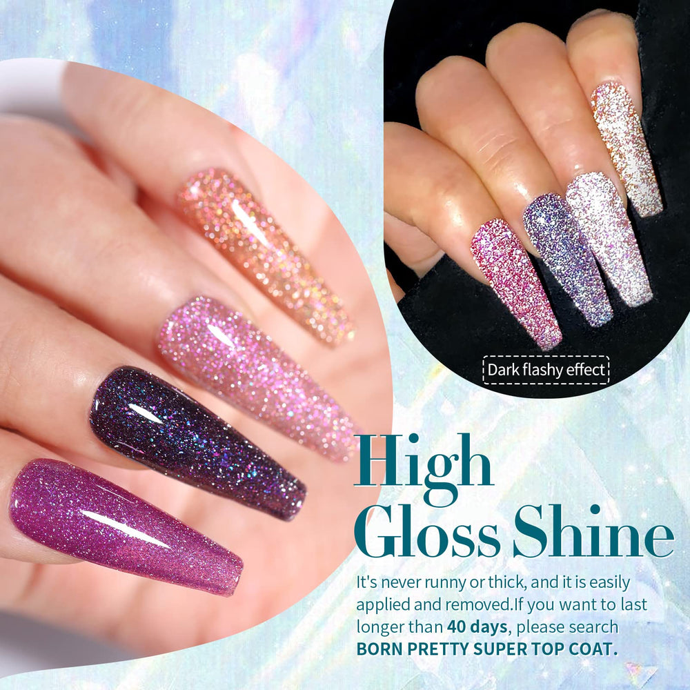 Flash swatch reveals disco sparkle of Born Pretty gel polish