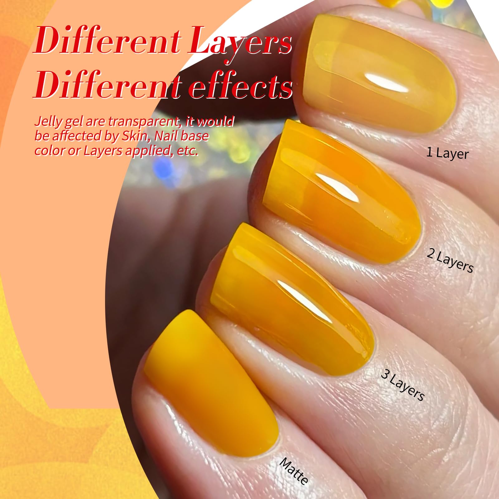 Born Pretty six-color neon jelly gel nail polish set in box