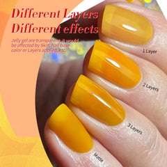 Born Pretty six-color neon jelly gel nail polish set in box