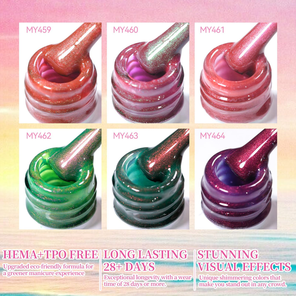 Born Pretty crystal gel polish color with jelly shimmer and magnet effect.