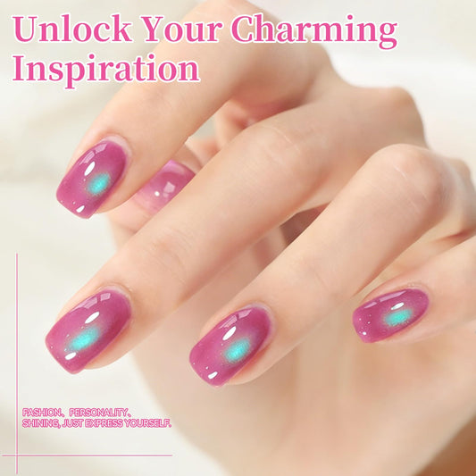 Born Pretty green cat eye gel polish with magnetic effect for salon-like results.