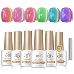 Born Pretty holographic gel polish with magnetic eye effect for dynamic nails.