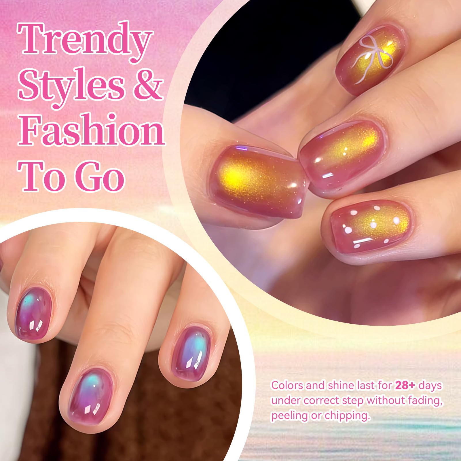 Born Pretty purple cat eye gel polish with holographic sheen for party nails.