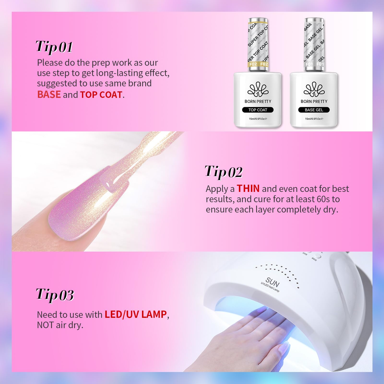 Born Pretty summer gel polish set for quick home manicures.