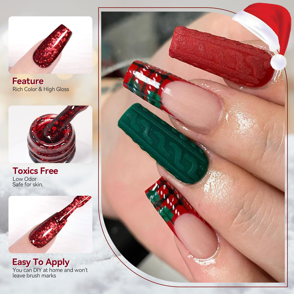 Born Pretty Christmas gold glitter gel nail polish for radiant sparkle