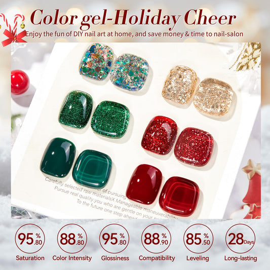 Born Pretty Christmas red glitter gel nail polish for bold holiday nails
