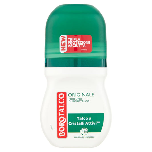 Borotalco Original Microtalc roll-on 50ml for easy, precise application and lasting freshness.