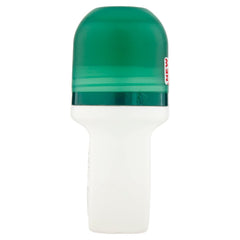 Borotalco roll-on application close-up showing smooth, targeted deodorant delivery.