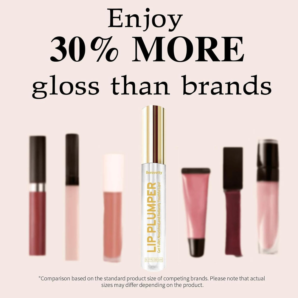 Borovetty gloss layered over lipstick adds dimension and shine.
