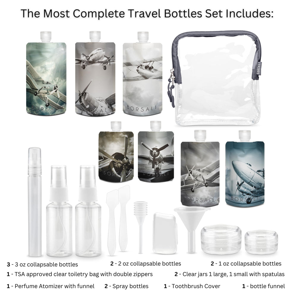 BORSALI travel pouches food-grade interior keeps contents safe.